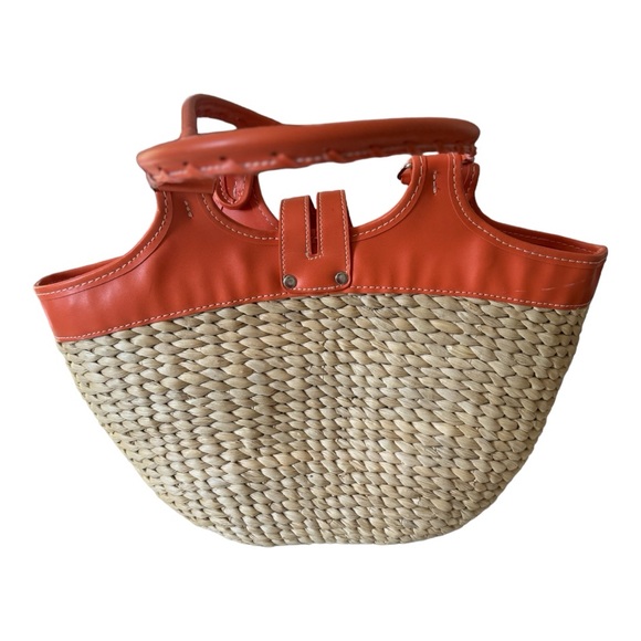 Calypso Orange Straw Handbag - Picture 3 of 9
